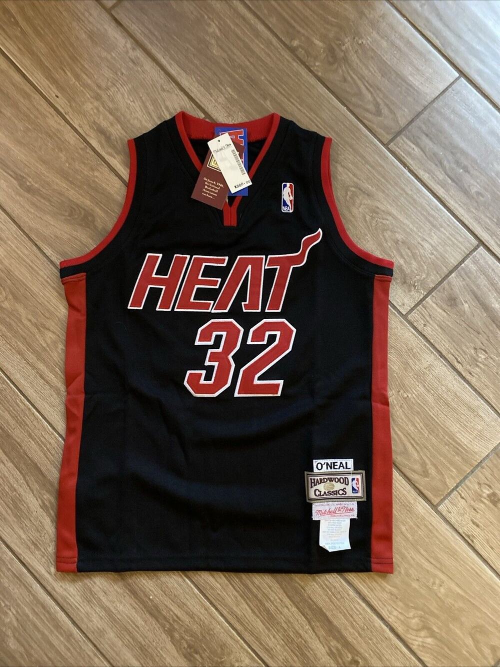 Shaquille O'Neal Miami Heat NBA Basketball Jersey Black Youth Large